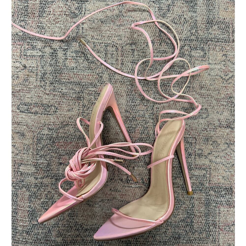 Femme LA London Lace Up Sandal Heels